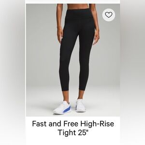 Lululemon fast and free high rise leggings